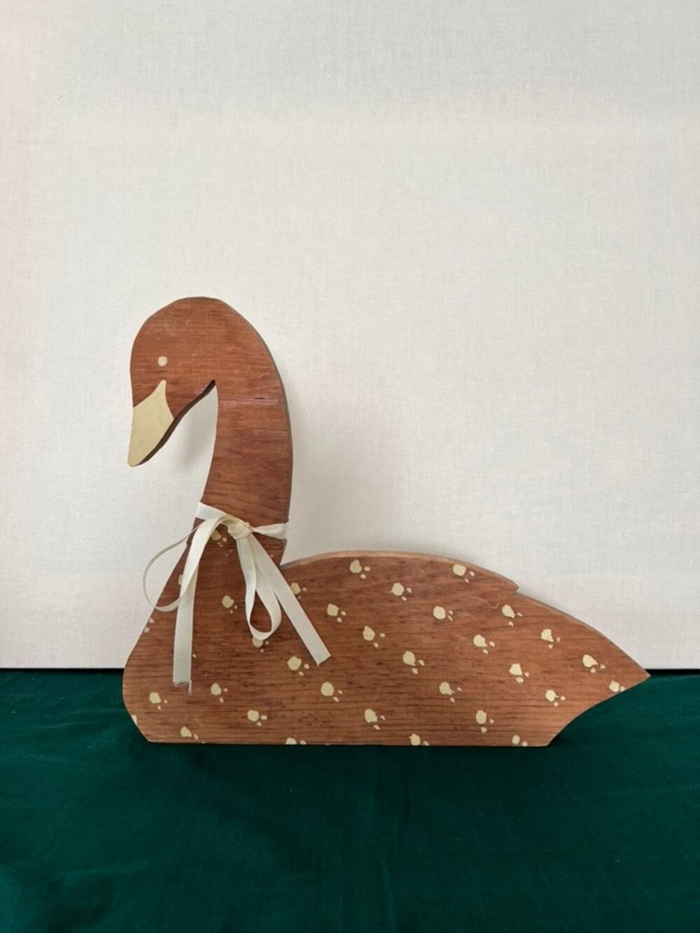 Primitive Wooden Swan Shelf Sitter Folk Art Goose Country Farmhouse Decor 13x11